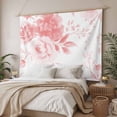 thumbnail image 3 of Pink Floral Art Tapestry for Bedroom Wall Hanging Tapestry, Watercolor Botanical Spring Flowers Ceiling Backdrop Tapestries Poster Blanket Wall Decor for Teens Room Living Room Dorm 55" x 73", 3 of 8