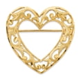 thumbnail image 1 of 14k Yellow Gold Filigree Heart Pin Brooch Love, 1 of 6