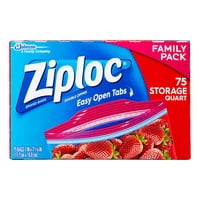 Ziploc Double Zipper Quart Storage Bags, 75 ct