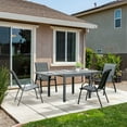 thumbnail image 2 of Outsunny Extendable Dining Table Metal Outdoor Slat Table for 4-6 Person Rectangular Lawn Garden Bistro Patio Table with Aluminum Frame, Grey, 2 of 10