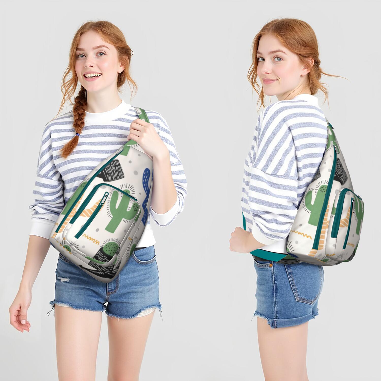 Cactus Sling Bag Crossbody Backpack,Sling Backpack Trendy Sling Backpack for Women/Men for Cycling Mountain Climbing