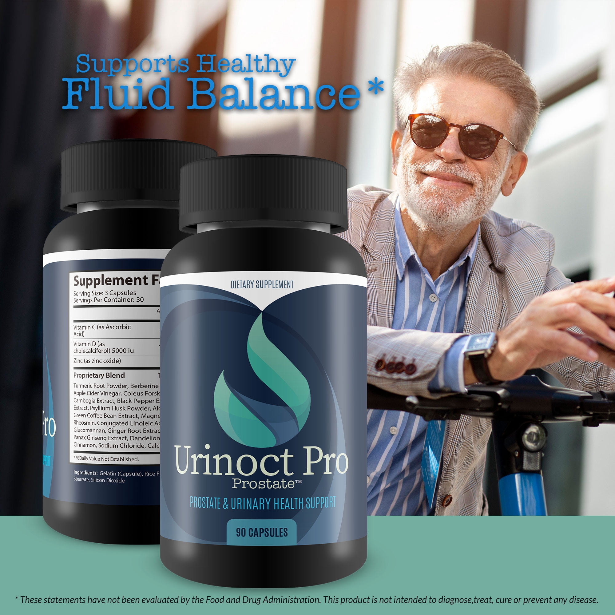 Urinoct Pro Prostate - Prostate Supplements for Men - Support Bladder Emptying - Help Reduce Urinary Urges Day & Night - Promote Healthy Prostate Size and Function - Prostate Health Support