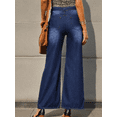 thumbnail image 3 of Vintage Wide Leg Jeans Women Fashionable casual all-match jeans Y2K Millennium Trendy Street Style Loose and comfortable washed blue jeans, 3 of 5
