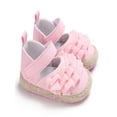 thumbnail image 2 of Gureui Infant Newborn Baby Girl Elegant Bow Anti-slip Crib Shoes Floral Ruffles Bowknot Shoes Cute Sneaker, 2 of 8