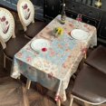 thumbnail image 2 of Pioneer Flower Floral Print Pattern Rectangle Tablecloth 60"x120", Waterproof Polyester Table Cloth, Wipeable Spillproof for Dining Camping Indoor Outdoor, 2 of 6
