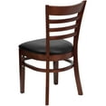 thumbnail image 5 of BizChair 2 Pack Ladder Back Mahogany Wood Restaurant Chair - Black Vinyl Seat, 5 of 8