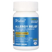 Safrel Allergy Relief Medication Levocetirizine Dihydrochloride 5mg (180 Count), 24hr Fast Acting Non Drowsy, Antihistamine Relieves Runny Nose, Watery Eyes, Sneezing