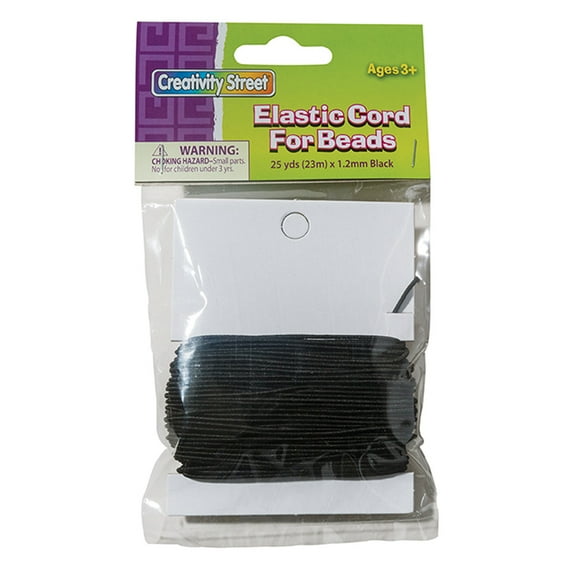 CREATIVITY STREET (3 EA) BLACK ELASTIC CORD
