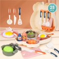 thumbnail image 2 of 25Pcs Kids Kitchen Toy Set Kitchen Simulation Toys Kitchen Game Accessories Children Shoulder Bag Storage Cookware Toys with Pots Cups Cookers Plate for Boys and Girls, 2 of 8