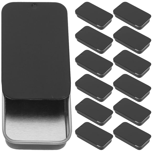 Caja de hojalata con tapa deslizante, 20 unidades, vintage, organizador de contenedores, caja de almacenamiento