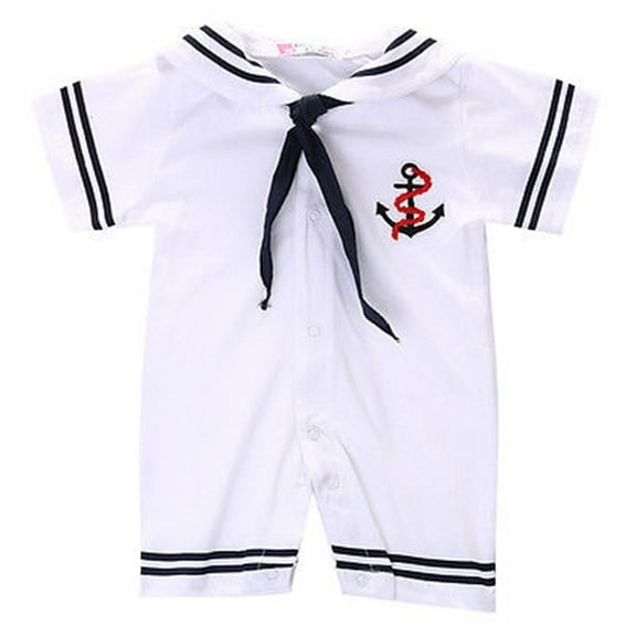 Kiapeise Newborn Kids Baby Boy Summer Clothes Short Sleeve Romper Sailor Jumpsuit One-piece Bodysuit Outfits