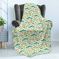 thumbnail image 4 of Cartoon Soft Flannel Fleece Throw Blanket, Nursery Themed Reptile and Amphibian Animals Pattern Frog Gator Turtle, Cozy Plush for Indoor and Outdoor Use, 70" x 90", Multicolor, by Ambesonne, 4 of 5