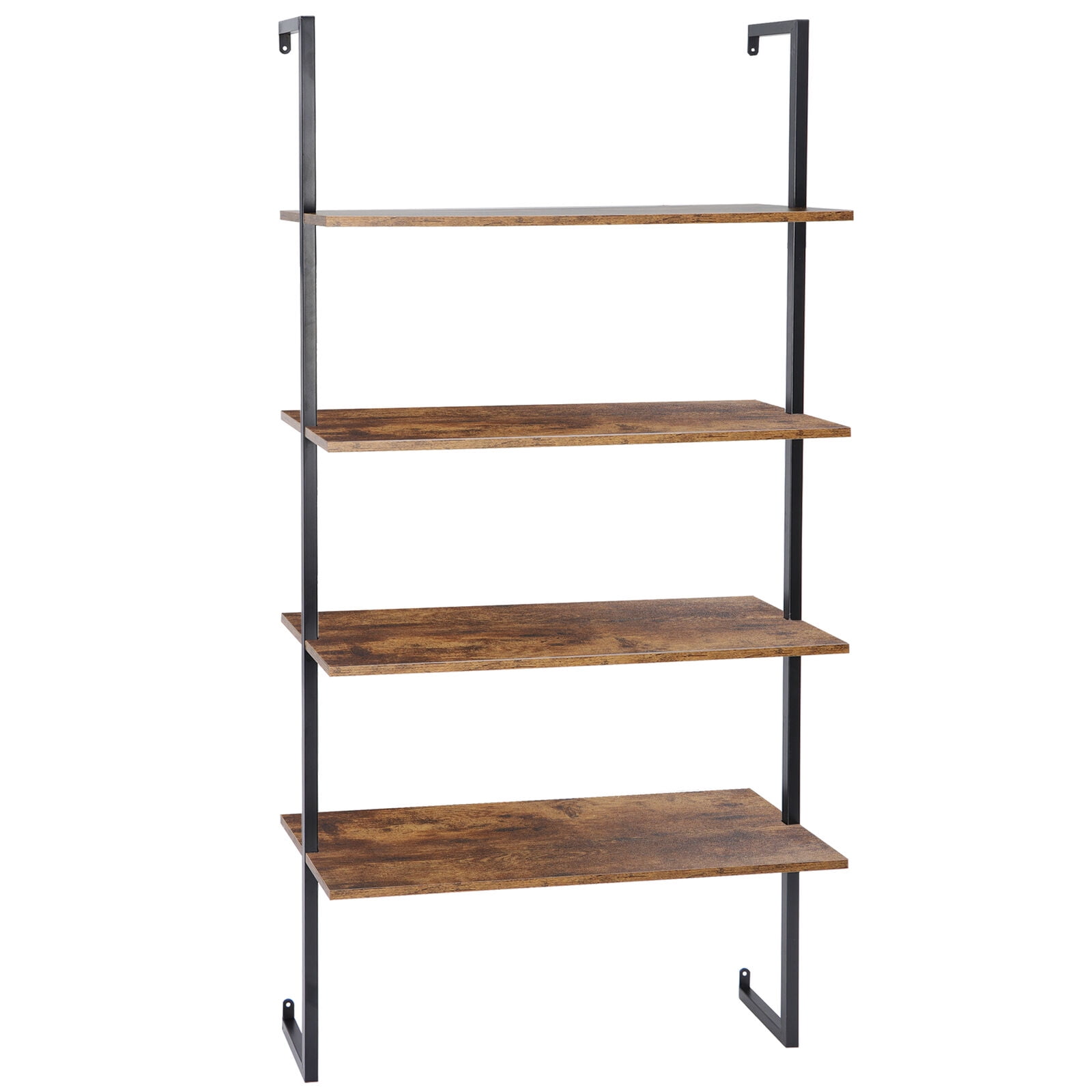 4 Shelf Industrial Wall Mount DIY Pipe Shelf Bookshelf Storage Display