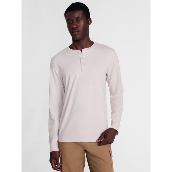 George Men's Henley Shirt with Long Sleeves, Sizes S-5XB