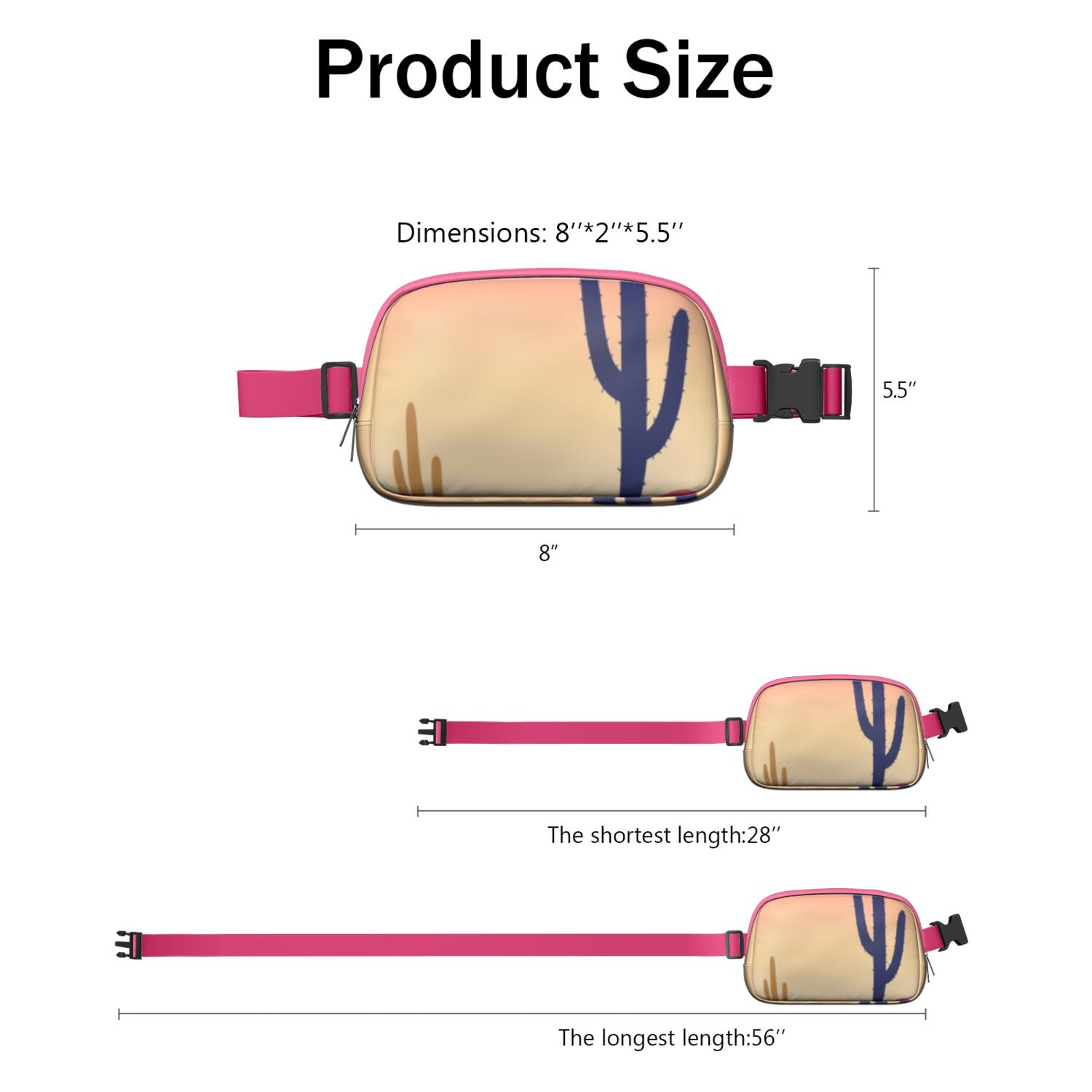 Fanny Packs for Women Fashion Waist Packs Bag with Adjustable Strap Cactus Desert Waterproof Everywhere Crossbody Belt Bag for Outdoor Sports