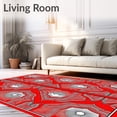 thumbnail image 2 of ODIKA 8'x10' Machine Washable Non-Slip Area Rug, Holiday Starburst Design Kit with Intricate Interlocking Shapes High Traffic Rug, Red, 629011, 2 of 7