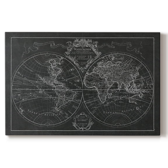 Wexford Home Monde Map - 12" x 18" Gallery Wrapped Canvas, Ready to Hang