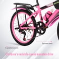 thumbnail image 4 of HONITANO Bicicleta de Montaña para Niños de 20 Pulgadas con Cambios y Frenos de Disco en Color Rosa, 4 of 9