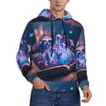 thumbnail image 2 of Kdxio Book Glowing Mushrooms Print Mens Casual Hooded Collar Drawstring Hoodies Pullover Sweatshirts Casual Long Sleeve Shirts-Medium, 2 of 7