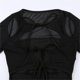 thumbnail image 3 of Gibobby Monos de Moda Mono de dos piezas de malla de primavera para mujer con tirantes huecos acampanados de manga larga transparente Pure Desire Wind(Negro， L), 3 of 4