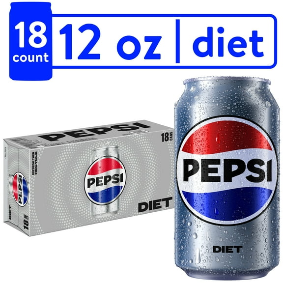 Diet Pepsi Cola Original Soda Pop, 12 fl oz, 18 Pack Cans