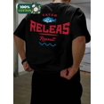 thumbnail image 2 of Men's Black 100% Cotton Short Sleeve Tee with "CATCH RELEASE Repeat" Fishing Motif - Leisure Fishing Wear 2XL, 2 of 5