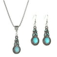 thumbnail image 1 of Turquesa y Vintage Teardrop Azul Bohemio - Collar Pendientes Boho Turquesa Occidental Dangling para Mujeres Dangle Girls Sets Pendientes Sets, 1 of 8
