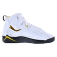 thumbnail image 2 of Nike Jordan True Flight Leather GS Boys Shoes Size 5.5, Color: White/Black/Yellow Ochre, 2 of 4