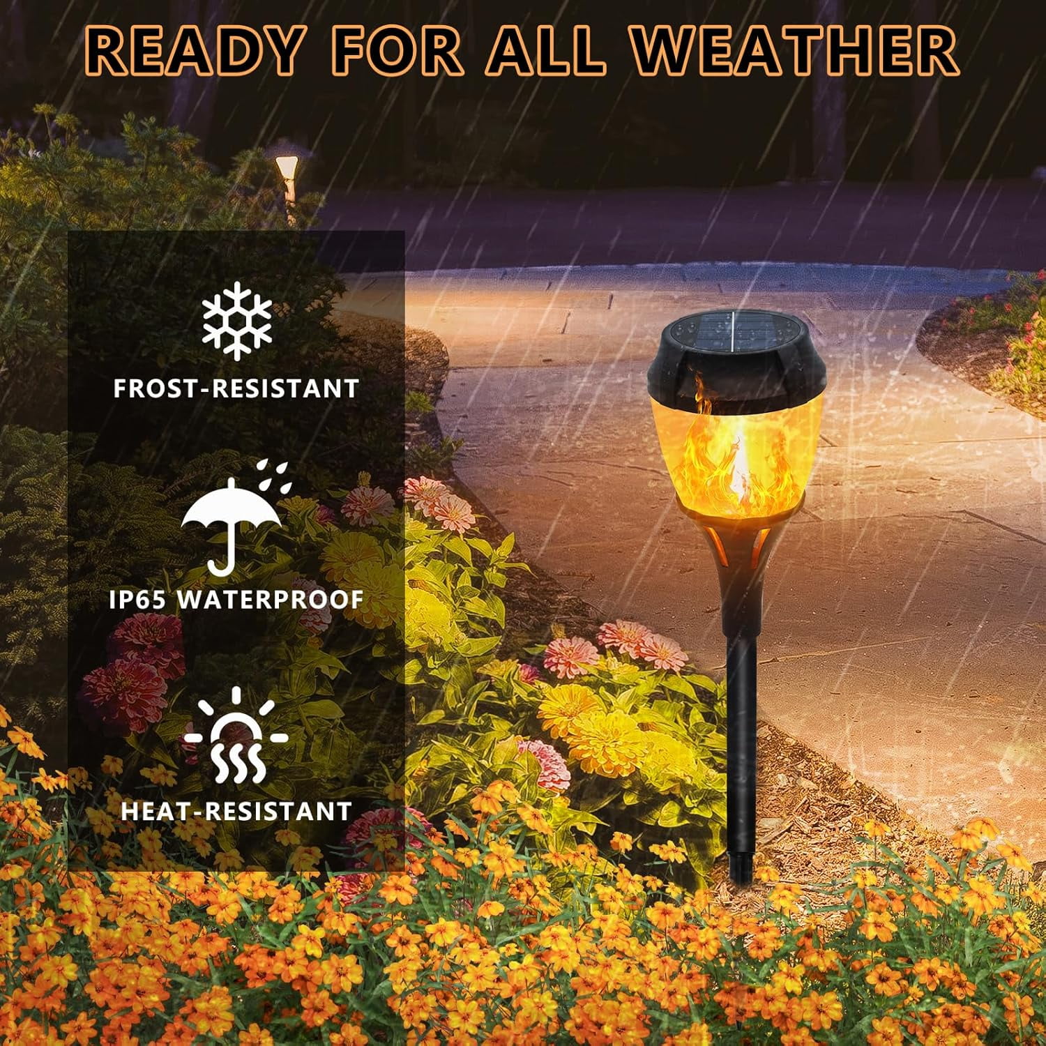 Magicorange 8 Pack Upgrade Solar Torch Lights with Flickering Flame, Waterproof Outdoor Solar Lights for Christmas, Garden, Landscape, Path, Yard, Patio