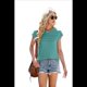 thumbnail image 2 of Top Holgado de Cuello Redondo para Mujer, Color Verde Frijol, Talla M, 2 of 9