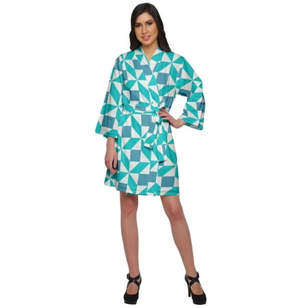 

Moomaya Short Robe For Women Plus Size Printed Cotton Robe Lightweight Nightwear
