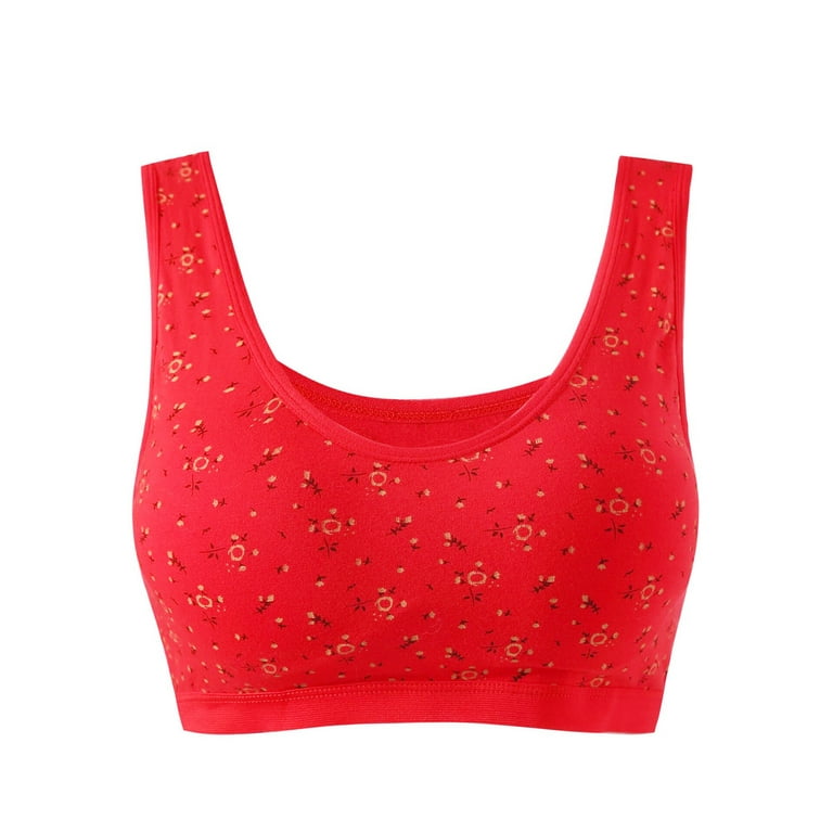 RQYYD Seamless Comfortable Floral Sports Bras for Women Longline Padded Bra  Yoga Crop Tank Tops Fitness Workout Running Top Red XL 