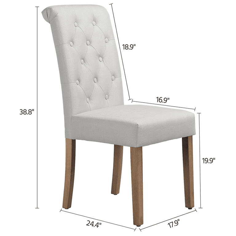 Alden Design Tufted Upholstered High Back Parson Dining Chair Set