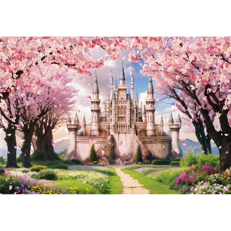 Round Blue Castle Happy Birthday Photography Backdrop,kids Princess Prince Party Decor Circle Background Photo Studio Prop,custom Backdrop - Ireland