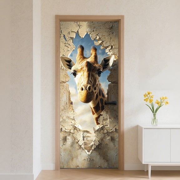 Door Sticker Peel Stick Removable Self Adhesive Door Mural Decal Vinyl DIY PVC Waterproof Cover Wallpaper