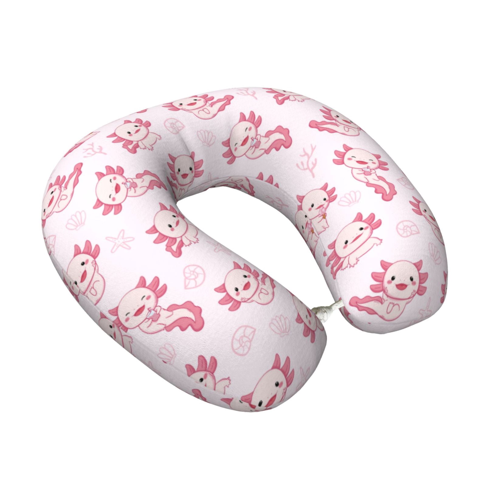 Xecao Baby Salamander Print Memory Foam Cervical Neck Pillow Versatile U-Shaped Pillows for Home,Office,Camping,Travelling,Soft Washable Cover