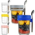 thumbnail image 2 of YEAUEME 350ML Overnight Oats Cup with Spoon And Lid Leakproof Glass Breakfast Container for Oatmeal Salad Yogurt Eco-Friendly Reusable Cup, 2 of 7