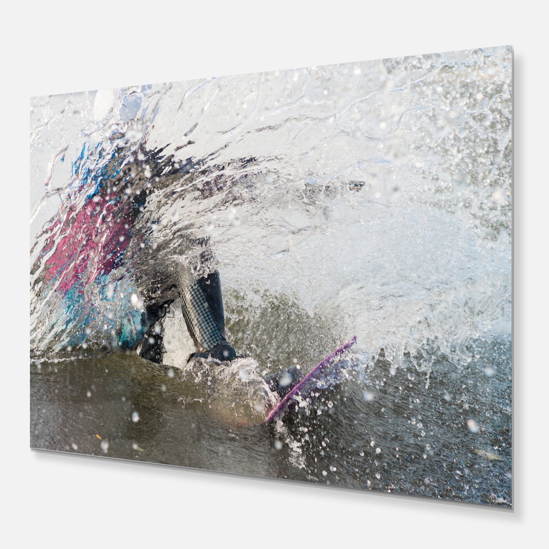 Designart 'Guy on a Wakeboard ' Landscape Metal Wall Art