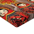 thumbnail image 2 of Ambesonne Ethnic Fitted Sheet, Folkloric Russian Dolls, Full Size, Multicolor, 2 of 3