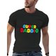 thumbnail image 1 of Fun colorful letter pattern Father's Day casual short sleeve top for men - black, 1 of 6