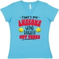 thumbnail image 3 of Inktastic That's My Awesome Granddaughter out There with Softballs Women's V-Neck T-Shirt, 3 of 5
