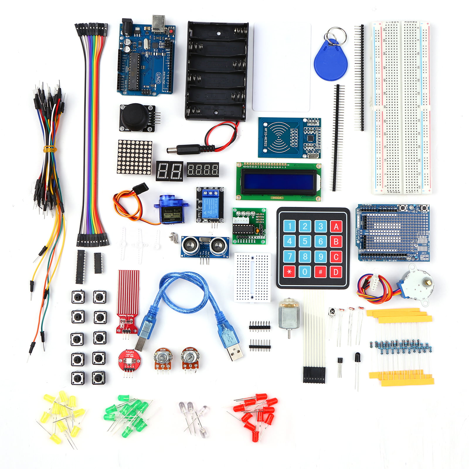 Jumper Wires Components & Flip Flop Schematic Electronics Kit with Breadboard 
