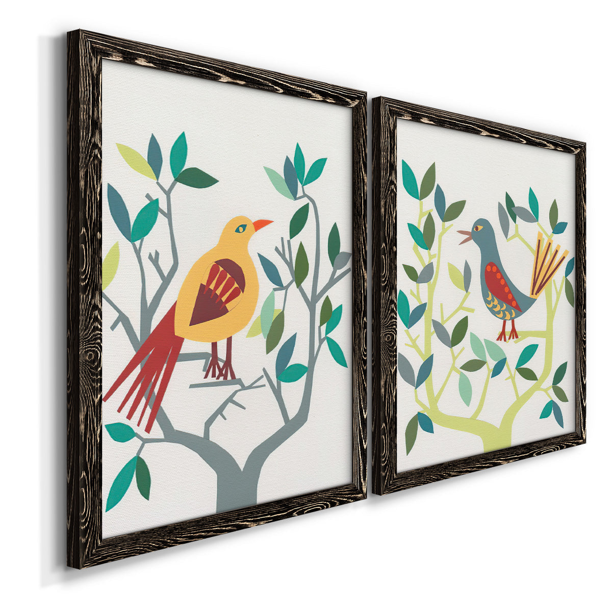 Whitty Bird III - Premium Framed Canvas 2 Piece Set - Ready to Hang