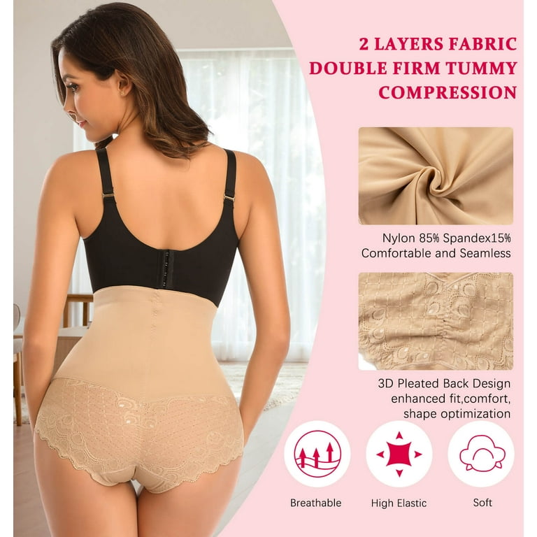 MANIFIQUE Tummy Control Shapewear Panties for Women High Waisted Body  Shaper Underwear Lace Slimming Girdle Shaping Briefs 