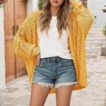 thumbnail image 5 of Wang6 Womens Lightweight Long Cardigan Sweaters Fall Long Sleeve Loose Knits Trendy Open Front Hollow Knitted Outwear Coats Yellow XL, 5 of 8