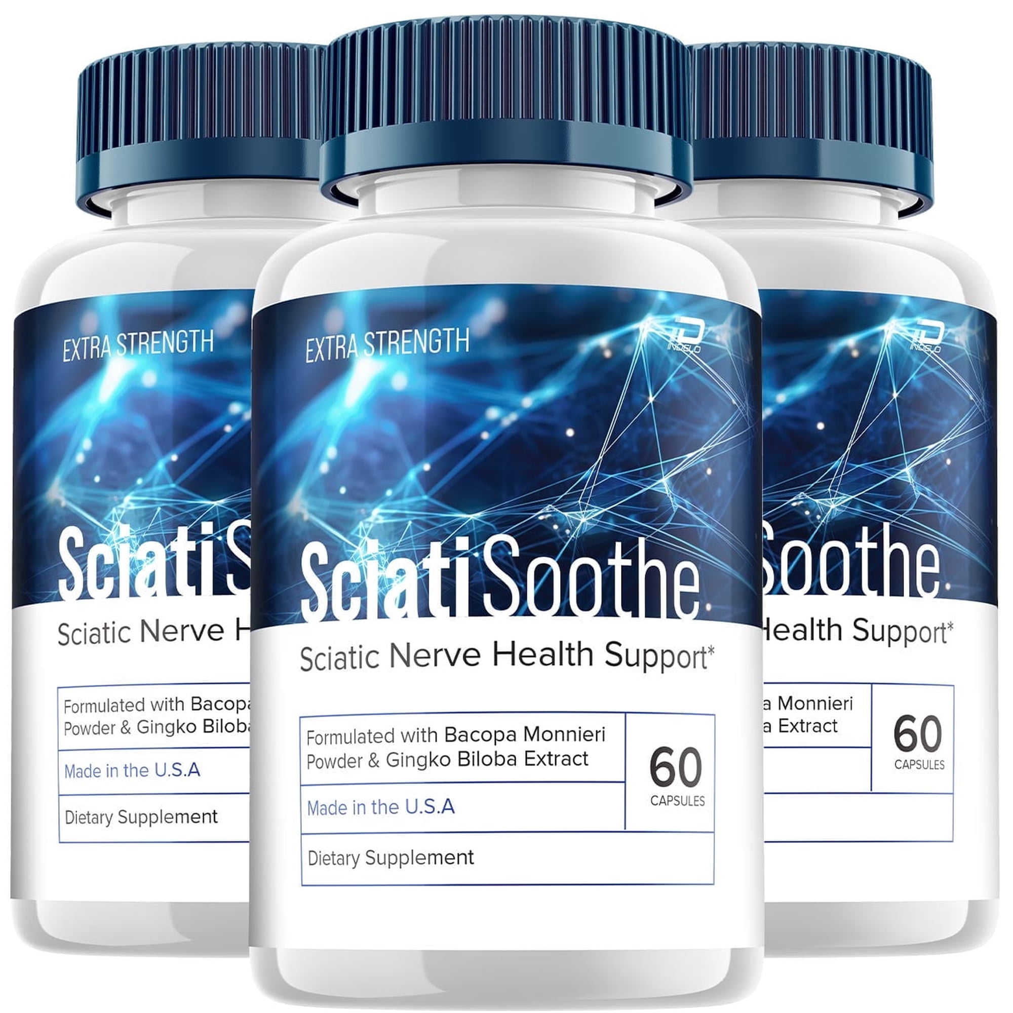 SciatiSoothe Brain Supplement - Sciati Soothe for Memory Formula, Cognitive Function, Focus, Reduce Negative Effects of Brain Fog, 3 Pack, 180 Capsules