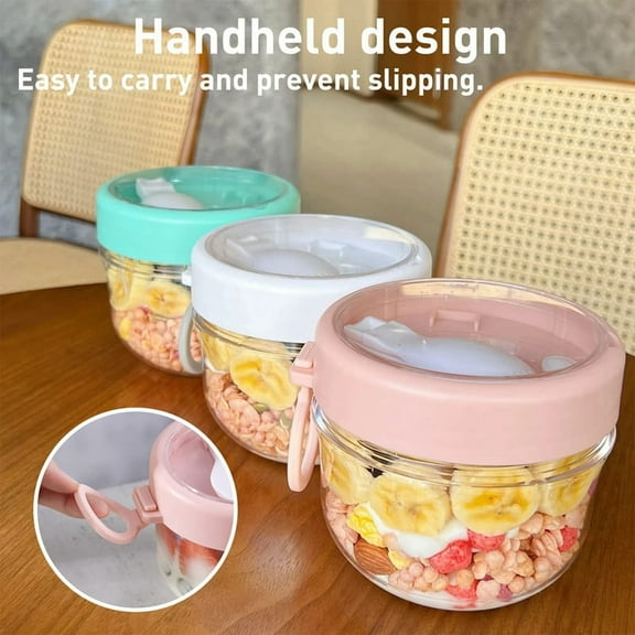 20Oz Overnight Oats Container with Lid and Spoon - Portable Oatmeal Breakfast Cup for On-The-Go