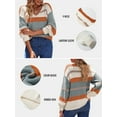 thumbnail image 3 of DOKOTOO Women Sweater Tops Autumn Winter V-Neck Oversized Colorblock Knitted Pullover Blouses Jumper Tops XL 16-18, 3 of 11