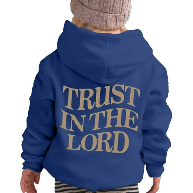 SNPOSN Chandail à Capuche pour Filles et Tout-Petits, Chandail d'Hiver Décontracté à Col Rond avec Imprimé Lettre, Bleu Foncé 2-3 Ans