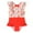 Red, variant on Gubotare Swimsuit for Girls One Piece Girls Swimsuit One Piece Halter Bathing Suit Colorful Print Kids Summer Beach Swimwear Size 4T (Red,4 Years)